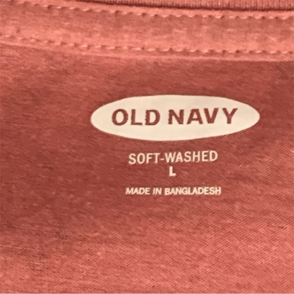 Old Navy Men Short Sleeve Perfect Fit T Shirt Palm Beach Pink Large Pre Owned - Picture 4 of 7